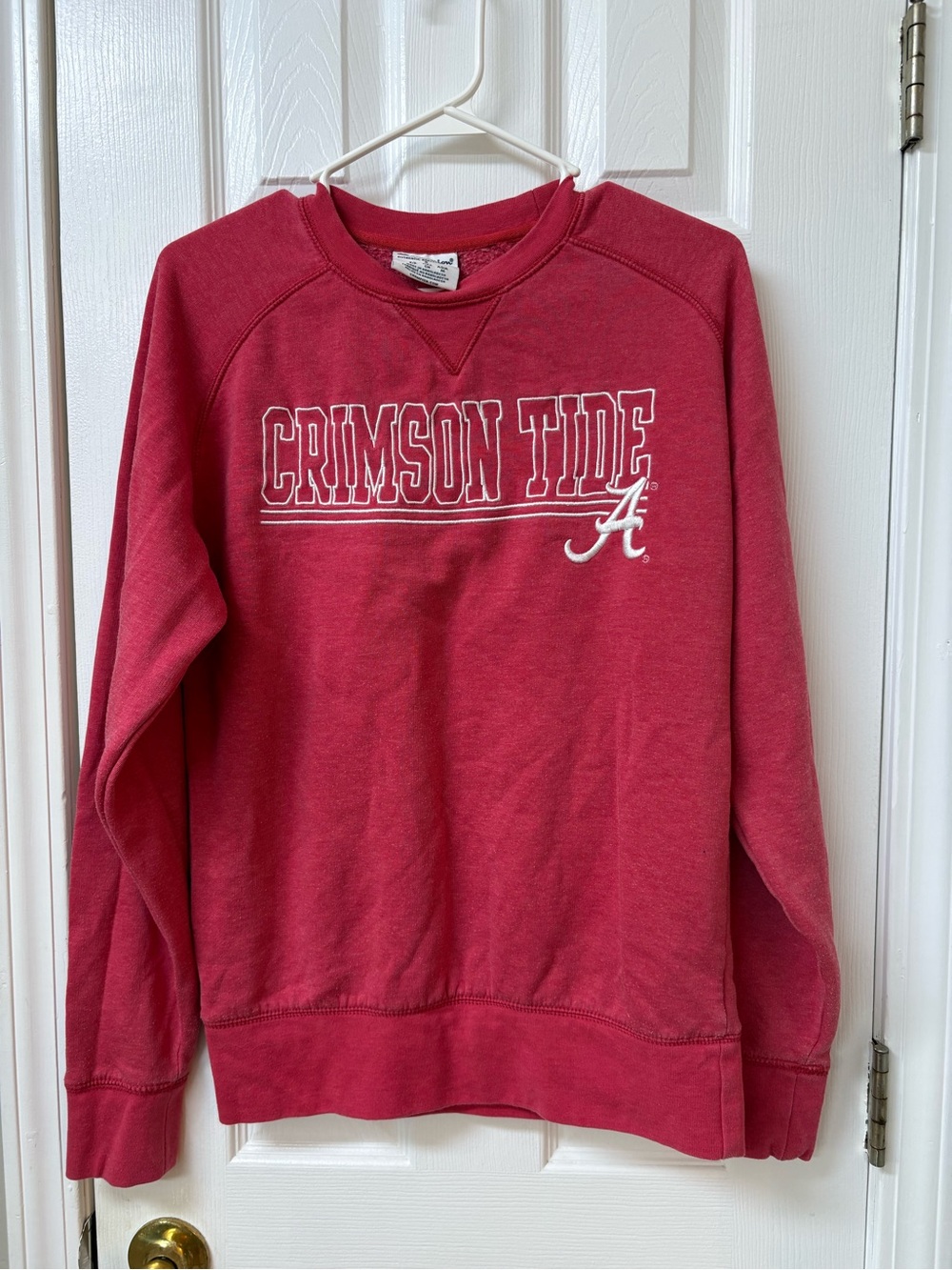 Champion Red Pullover Sweatshirt with Script Logo